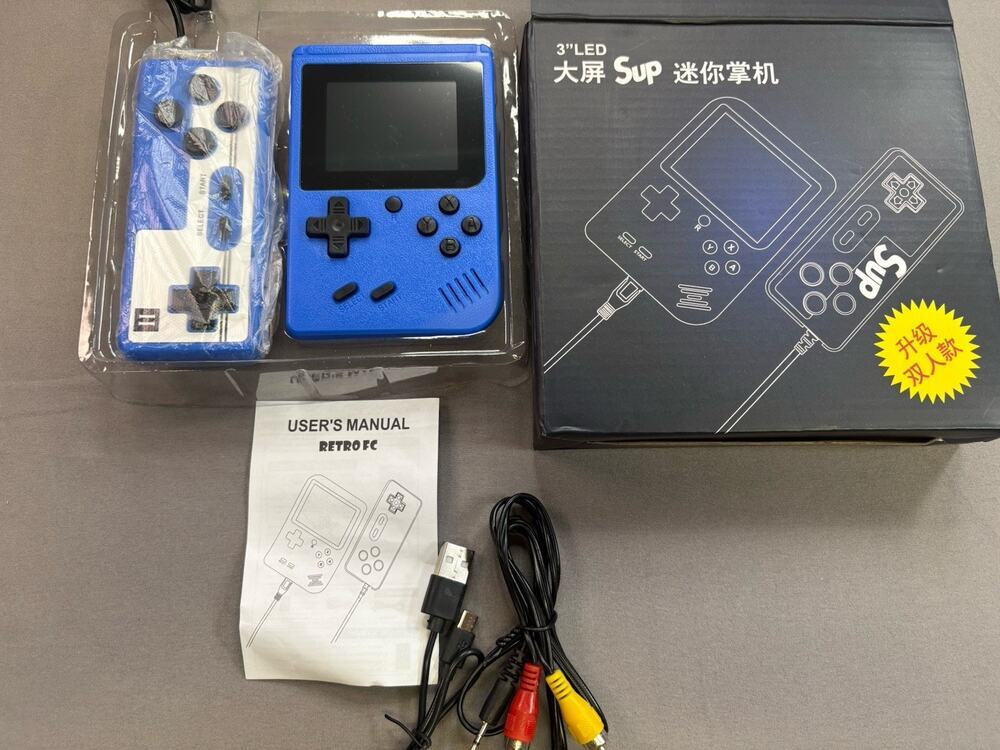 SUP Game Box Plus 400-in-1 Retro Handheld Console Blue - NEW - Open Box